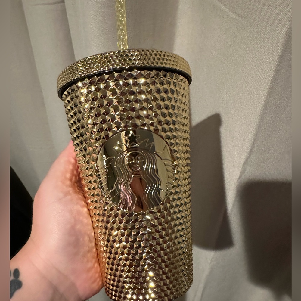2022 gold studded small Starbucks tumbler